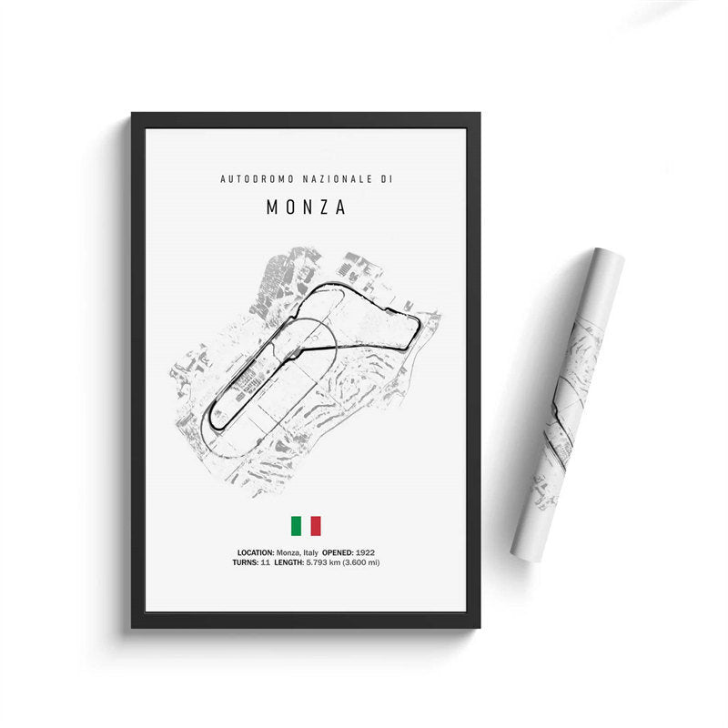 Poster Formel 1 Kalender 2025 Strecken Großer Preis von Monaco Spa Francorchamps Deko Print ohne Rahmen