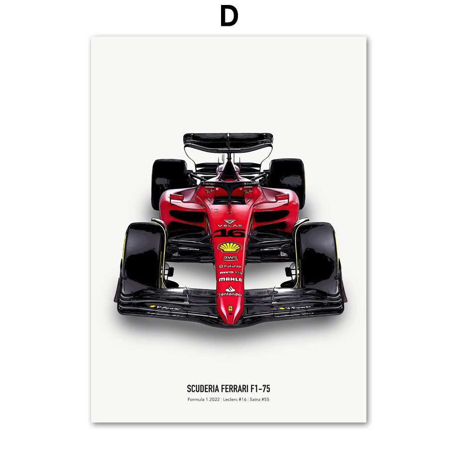 Poster Formel 1 Rennwagen Helm Rennfahrername I Deko Print ohne Rahmen