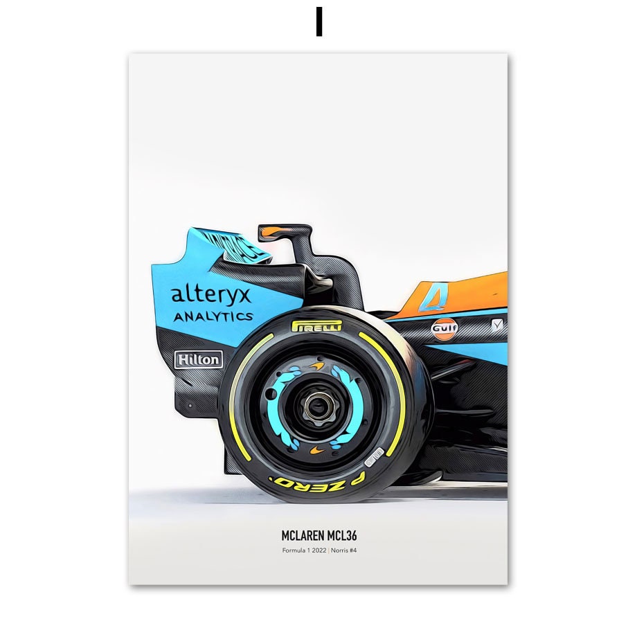 Poster Formel 1 Rennwagen Helm Rennfahrername I Deko Print ohne Rahmen