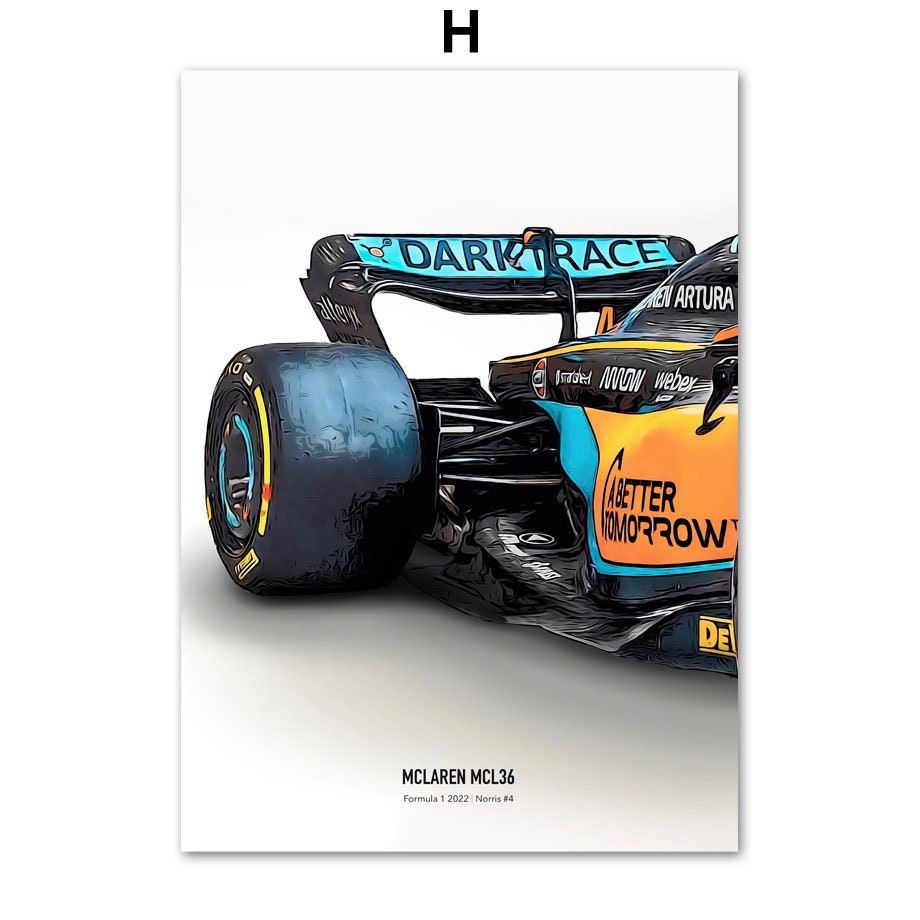 Poster Formel 1 Rennwagen Helm Rennfahrername I Deko Print ohne Rahmen